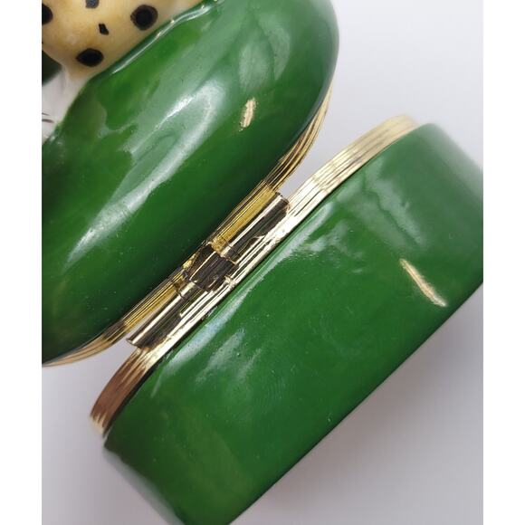 Vintage 1985 - Fitz And Floyd Dalmatian Dog Green Hinged Trinket Box 4.5" - Picture 11 of 16